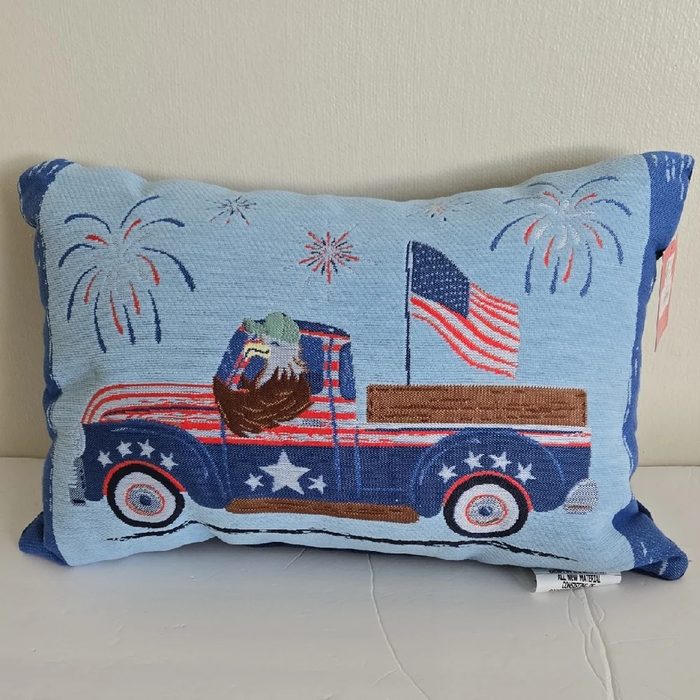 Tapestry Red And Blue Truch And Firewoks With 🇺🇲